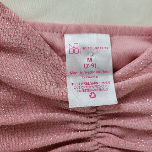 No Boundaries Shirt Juniors Medium‎ Pink Spaghetti Strap Cinched Camisole Top - Picture 7 of 10